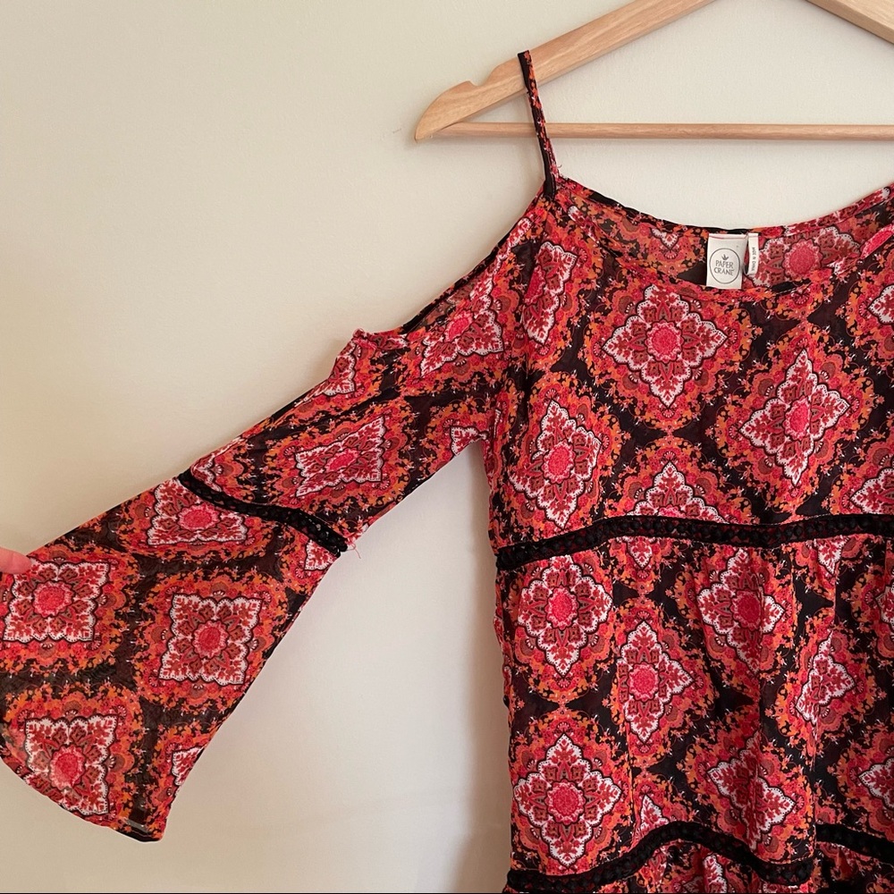Boho cut out shirt